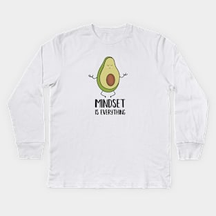 Avocado Yoga, Mindset Motivational Quote Kids Long Sleeve T-Shirt